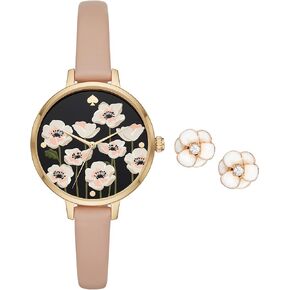 Kate Spade New York Metro Floral Gold-Tone Stainless Steel Bracelet mesh Band Watch
