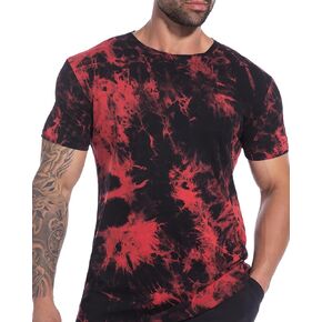 Men's Crew Neck Hipster T Shirt - Casual Stylish Print Short Sleeve Cotton Soft Fitted Tees
