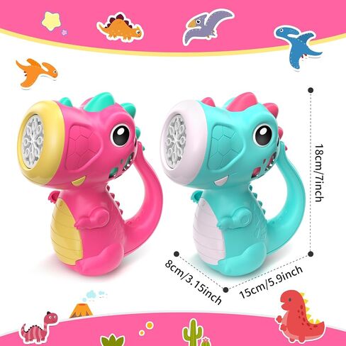 Bubble Machine Wand for Boys Girls Toddler Toys, Dinosaur Bubble Machine Maker Blower Toys with Light & Music, Toddler Outdoor Toys for 2 3 4 5 Year Old Boy Girl Birthday Gifts Bubble Solution - Blue in Saudi Arabia