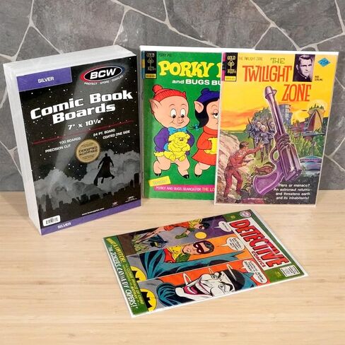 BCW Silver Age Comic Book Backing Boards | 5 Pack (500 Total) | Acid-Free Comic Book Boards, Magazine Boards, and Comic Boards for Silver Age Comics | Certified Acid-Free, 7"x10.5" in Saudi Arabia