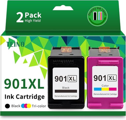 TEINO Remanufactured Ink Cartridge Replacement for HP 901XL 901 Black Ink Cartridges for HP OfficeJet J4500 J4680 J4580 4500 J4524 J4540 (2 Black) in Saudi Arabia