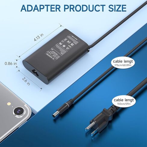 90W AC Adapter Laptop Charger for Dell Inspiron 17 1750 1764 1705 1720 1721 1737 1747 Dell Vostro 3500 3500n 3550 3550n 3555 3560 3700 3700n 3750 A840 A860 LA90PM111 19.5V 4.62A Power Supply Cord in Kuwait