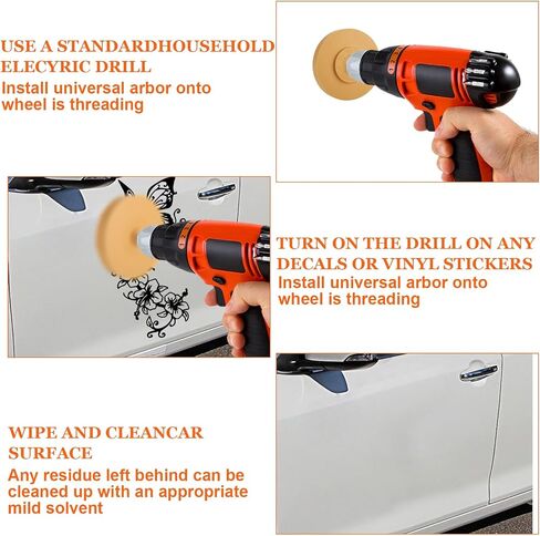 6 Pack Decal Remover Eraser Wheel Tool Kit with Adapter 3.46 inch Rubber Power Drill Eraser Wheel Adhesive Remover Wheel Tool Set for Cars, RV, Boats in Saudi Arabia