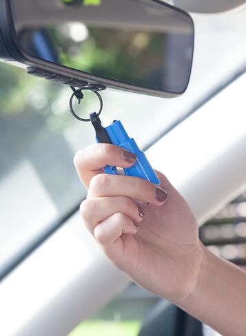حزمة من قطعتين من أداة الهروب الأصلية لسلسلة المفاتيح في حالات الطوارئ من resqme، قاطع حزام الأمان 2 في 1 وكسارة النوافذ، صنع في الولايات المتحدة الأمريكية، أصفر، أسود - مطرقة طوارئ مدمجة in Saudi Arabia