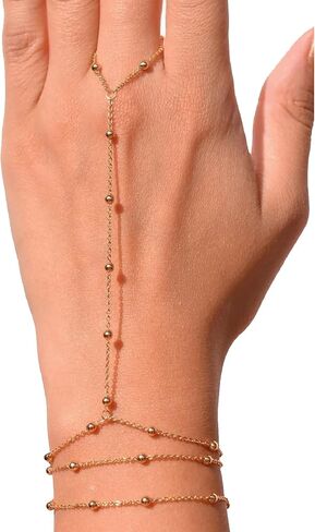 YANCHUN Ring Bracelet Hand Chain Bracelet Adjustable Rhinestone Finger Ring Hand Chain for Women s Trendy Stuff in Kuwait