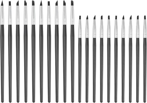 PATIKIL Silicone Clay Sculpting Tool, 20 Pcs Soft Rubber Modeling Dotting Tool Clay Shaping Carving Tool for Pottery Clay Craft Painting Nail Rock, Black/White (3mm/5mm) in Saudi Arabia