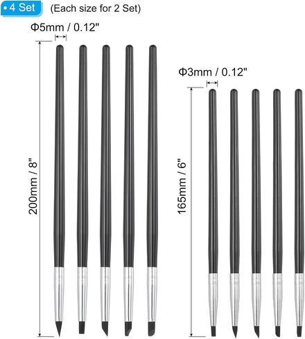 PATIKIL Silicone Clay Sculpting Tool, 20 Pcs Soft Rubber Modeling Dotting Tool Clay Shaping Carving Tool for Pottery Clay Craft Painting Nail Rock, Black/White (3mm/5mm) in Saudi Arabia
