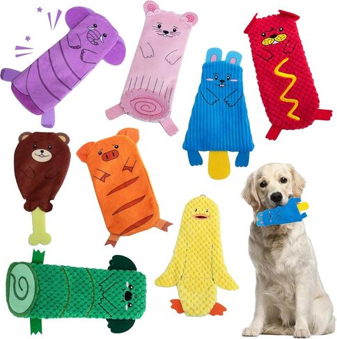 AWOOF Dog Toys No Stuffing, 5 Pack Dog Squeaky Toys Durable Dog Chew Toy Set for Puppy Small Medium Large Dog (6PCS Dog Chew Toys) in Kuwait