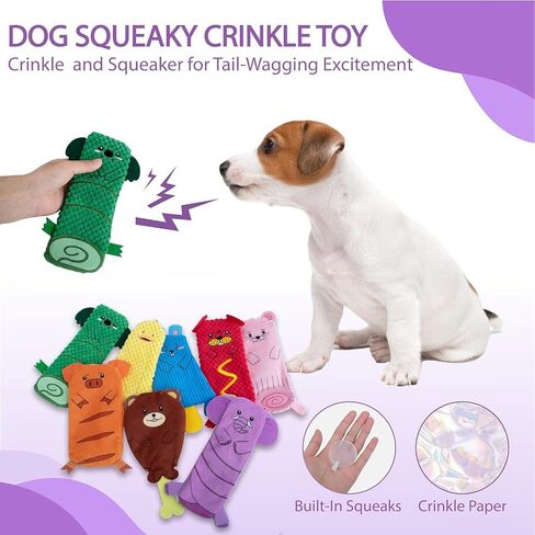 AWOOF Dog Toys No Stuffing, 5 Pack Dog Squeaky Toys Durable Dog Chew Toy Set for Puppy Small Medium Large Dog (6PCS Dog Chew Toys) in Kuwait