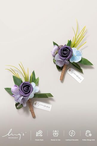 Ling's Moment Ivory&Greenery Eucalyptus Boutonniere for Men Wedding with Pins,Set of 2,Groom and Groomsmen Boutonniere for Wedding Ceremony Anniversary,Dinner Party and Prom Flowers in Saudi Arabia
