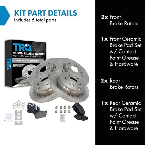 مجموعة دوّارات وأقراص فرامل قرص سيراميك Posi الأمامية والخلفية من TRQ لـ 500X Renegade in Kuwait