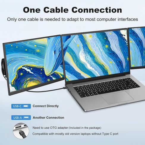 DEPGI QLED Portable Monitor 15.6" 1080P FHD Computer Display with 95% NTSC, DCI-P3 95% HDR IPS Screen, 1ms, Type-C & HDMI, Stereo Speaker, Frameless Monitor for Laptop PC Phone Xbox Switch in Saudi Arabia