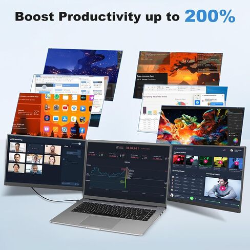 DEPGI QLED Portable Monitor 15.6" 1080P FHD Computer Display with 95% NTSC, DCI-P3 95% HDR IPS Screen, 1ms, Type-C & HDMI, Stereo Speaker, Frameless Monitor for Laptop PC Phone Xbox Switch in Saudi Arabia