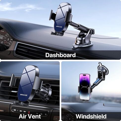 Miracase 3-in-1 Cell Phone Holders for Your Car, Universal Car Phone Holder Mount for Car Dashboard Air Vent Windshield Compatible with iPhone 15 14 13 12 11 Pro Max Xs XR X, Galaxy Blue and Off-white in Saudi Arabia