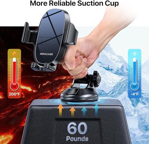 حامل هاتف محمول Miracase 3 في 1 لسيارتك، حامل هاتف عالمي للسيارة للزجاج الأمامي لفتحة تهوية لوحة القيادة للسيارة متوافق مع iPhone 15 14 13 12 11 Pro Max Xs XR X، Galaxy Blue وOff-white in Kuwait