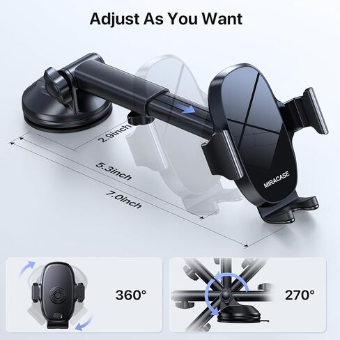 حامل هاتف محمول Miracase 3 في 1 لسيارتك، حامل هاتف عالمي للسيارة للزجاج الأمامي لفتحة تهوية لوحة القيادة للسيارة متوافق مع iPhone 15 14 13 12 11 Pro Max Xs XR X، Galaxy Blue وOff-white in Kuwait
