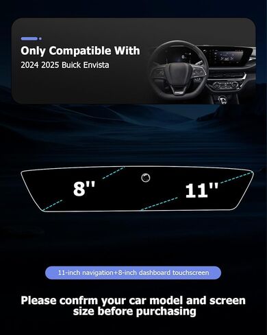 LUWU Screen Protector for 2024 2025 Buick Envision (Preferred/Sport Touring/Avenir) & 2025 Buick Enclave 30-inch Buick Envision Accessories Envision Touchscreen PET Plastic Digital Dashboard Protector 2PCS in Kuwait