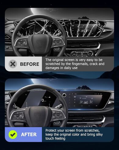 LUWU Screen Protector for 2024 2025 Buick Envision (Preferred/Sport Touring/Avenir) & 2025 Buick Enclave 30-inch Buick Envision Accessories Envision Touchscreen PET Plastic Digital Dashboard Protector 2PCS in Kuwait