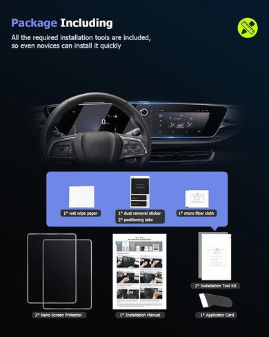 LUWU Screen Protector for 2024 2025 Buick Envision (Preferred/Sport Touring/Avenir) & 2025 Buick Enclave 30-inch Buick Envision Accessories Envision Touchscreen PET Plastic Digital Dashboard Protector 2PCS in Kuwait
