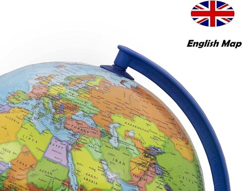 لعبة الكرة الأرضية مقاس 8 بوصات من EXERZ - خريطة سياسية تعليمية - باللغة الإنجليزية in Kuwait
