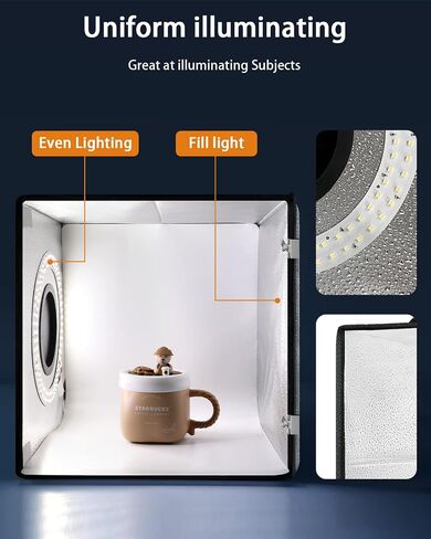 DUCLUS Light Box Photography 39×39 inch, 210 LED Large Photo Light Box with 3 Stepless Dimming Light Panels & 4 Matte PP Backdrops, Professional Photo Background Shooting Tent for Product Photography in Saudi Arabia