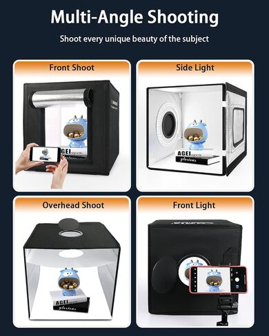 DUCLUS Light Box Photography 39×39 inch, 210 LED Large Photo Light Box with 3 Stepless Dimming Light Panels & 4 Matte PP Backdrops, Professional Photo Background Shooting Tent for Product Photography in Saudi Arabia