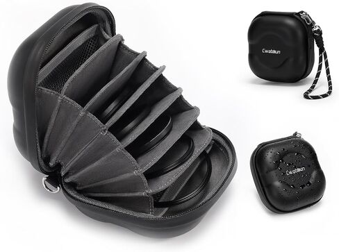 Cwatcun Hard Shell Lens Filter Case, Camera Filter Case for 7 Filters Up to 100mm with Hand Strap, Dustproof & Waterproof Camera Lens Filter Storage Case for ND UV CPL Filter Pouch in Saudi Arabia