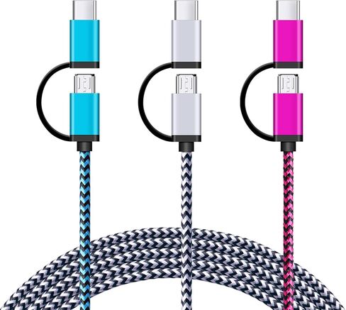 USB Type C Cable, SIXSIM 3Pack 6ft USB C Cable Fast Charging Cord Phone Charger Cable for Samsung Galaxy A55 A35 A15 S24 S23 Ultra S22 S21 FE 5G S20 A54 A14 A13 A53,iPhone 15/15 Pro/15 Pro Max/15 Plus in Saudi Arabia