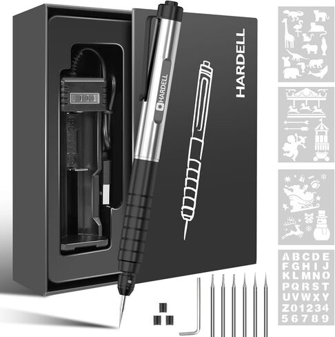 Electric Engraving Pen HARDELL 37000RPM, USB Cordless Engraving Machine for Artists&DIYers, Portable DIY Rotary Engraver for Jewelry Wood Glass Stone Carving in Saudi Arabia