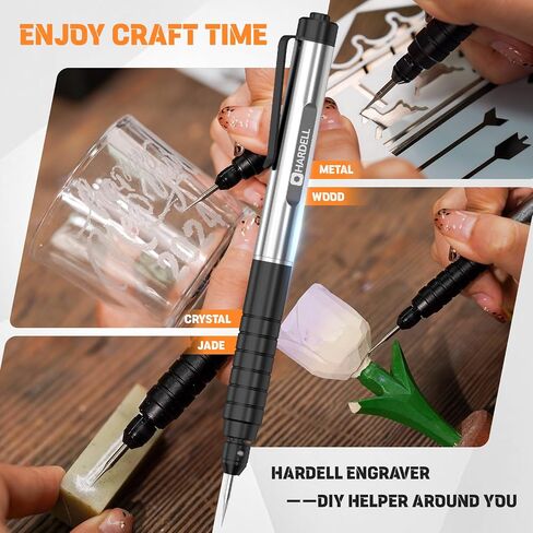 Electric Engraving Pen HARDELL 37000RPM, USB Cordless Engraving Machine for Artists&DIYers, Portable DIY Rotary Engraver for Jewelry Wood Glass Stone Carving in Saudi Arabia