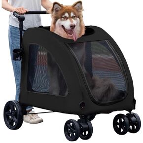 Pet Stroller 3 in 1 Folding Lightweight Dog Stroller with Detachable Carrier & Storage Basket, Premium 4 Wheels Travel Stroller for Small/Medium Pet (White)