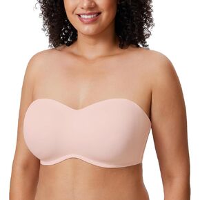 DELIMIRA Women's Strapless Bra Minimizer Seamless Underwire Unlined Bandeau for Big Bust