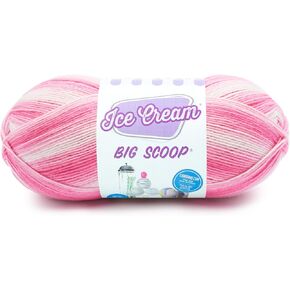 Lion Brand Yarn Ice Cream Big Scoop Yarn, Strawberry