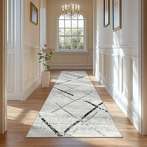 jinchan Area Rug 6x9 Modern Washable Rug Abstract Rug Geometric Grid Non Slip Accent Rug Thin Rug Indoor Floor Cover Beige Lines Contemporary Soft Rug Carpet Kitchen Living Room Bedroom Dining Room