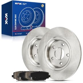 KAX Rear Brake Kit, Carbon Fiber Ceramic Brake Pads and Rotors | Fits Wrangler 2007-2017, Wrangler JK 2018, Automotive Replacement Brake Kit