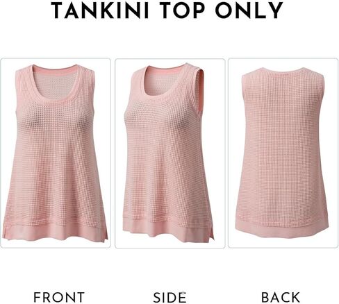 BLENCOT Women's Waffle Knit Summer Tank Top Casual Scoop Neck Sleeveless Loose Tunic Tops in Kuwait