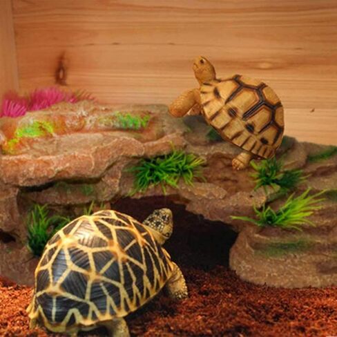 kathson Turtle Basking Platform with Suction Cup Tortoise Climbing Rest Terrace Resin Step Decoration Reptile Habitat Rock Decor for Frogs,Lizards,Geckos,Bearded Dragon-L in Saudi Arabia