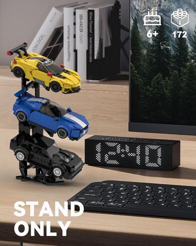 حامل عرض لسيارات Lego Speed ​​Champion، حامل مطور من طبقتين لسيارة Lego 76917 76908 76918 76915 76914 76907 76901 76902 والمزيد، مجموعة بناء العرض للأطفال والفتيان والفتيات (عبوة واحدة) in Saudi Arabia
