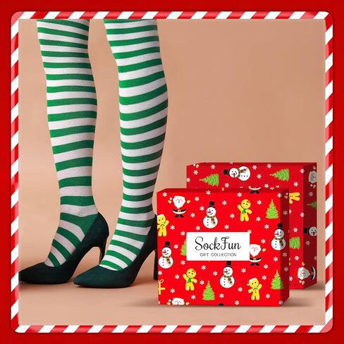 Striped Thigh High Socks - Knee High Over the Knee Socks for Women Teen Girls 4 Pack, School Socks Long Socks Over the Knee Socks in Saudi Arabia