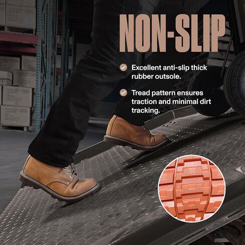Work Boots for Men Soft Toe – 6inch Leather Boots for Construction Rubber Sole Working botas de trabajo para hombre, “Tank" Workboots in Saudi Arabia
