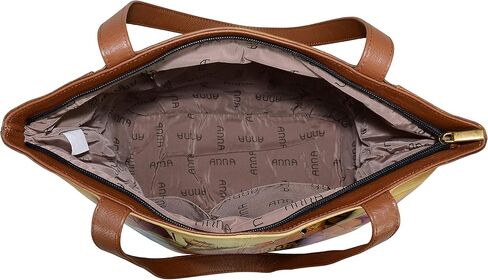 Anna by Anuschka Women Hand Painted Genuine Leather Large Tote - Vintage Garden in Saudi Arabia