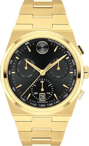 Movado Bold Quest Men's Luxury Chronograph Watch - Swiss Quartz Movement, Stainless Steel Bracelet, Water Resistance 50 Meters (5ATM) - Classic Timepiece - Gift for Him - 42mm in Saudi Arabia