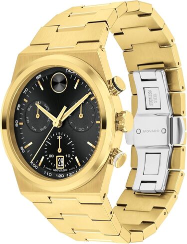 Movado Bold Quest Men's Luxury Chronograph Watch - Swiss Quartz Movement, Stainless Steel Bracelet, Water Resistance 50 Meters (5ATM) - Classic Timepiece - Gift for Him - 42mm in Saudi Arabia