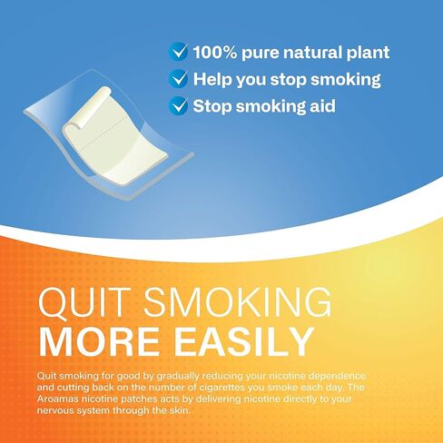 Aroamas Nicotine Patches to Help Quit Smoking, Stop Smoking - Delivered Over 24 Hours Nicotine Transdermal System to Stop Smoking Aids That Work (Stop Smoking Step 1 [2 Pack]) in Saudi Arabia