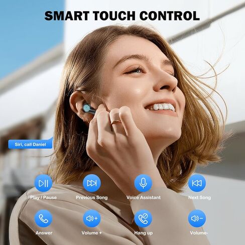 HTC True Wireless Earbuds 1 Bluetooth 5.1 with USB-C Charging Case, 32-Hour Playtime, Built-in Microphone with ENC, Touch Control Wireless Earbuds in Kuwait