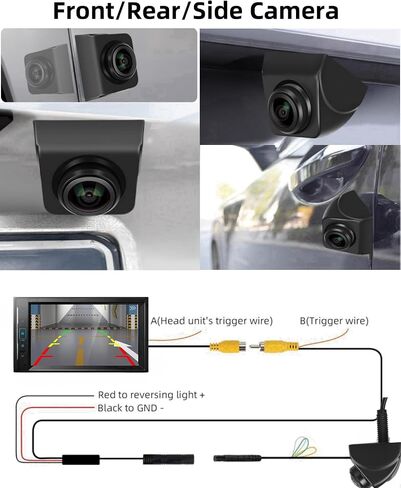 360° Rotation HD Backup Camera Front/Rear View Camera with Great Night Vision IP69K Waterproof Reverse Camera 1080P Vehicle Backup Camera for Truck in Saudi Arabia