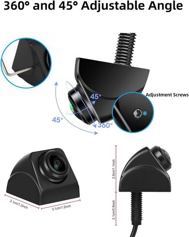 360° Rotation HD Backup Camera Front/Rear View Camera with Great Night Vision IP69K Waterproof Reverse Camera 1080P Vehicle Backup Camera for Truck in Saudi Arabia