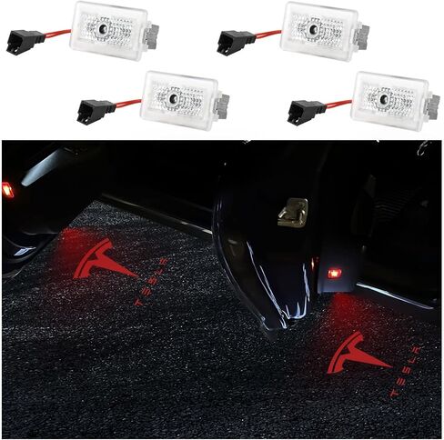 Puddle Lights Compatible with Tesla Model Y/3/S/X Accessories, Ultra-Bright Welcome Light, Door Projector Lights in Saudi Arabia