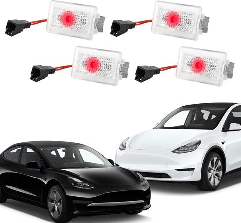Puddle Lights Compatible with Tesla Model Y/3/S/X Accessories, Ultra-Bright Welcome Light, Door Projector Lights in Saudi Arabia