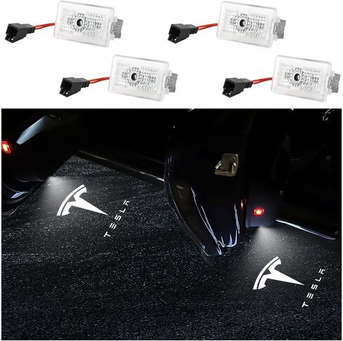 Puddle Lights Compatible with Tesla Model Y/3/S/X Accessories, Ultra-Bright Welcome Light, Door Projector Lights in Saudi Arabia